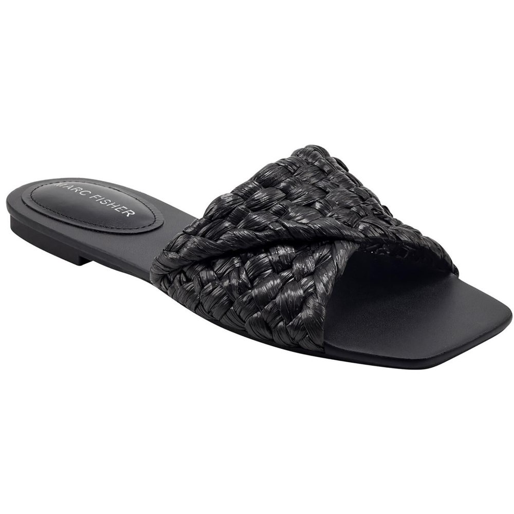 Moral Faux Leather Woven Slide Sandals