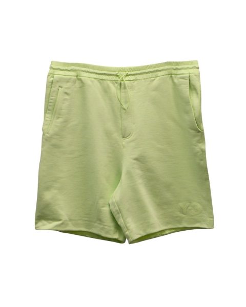 Y-3 Drawstring Shorts in Lime Green Cotton 7766548873276
