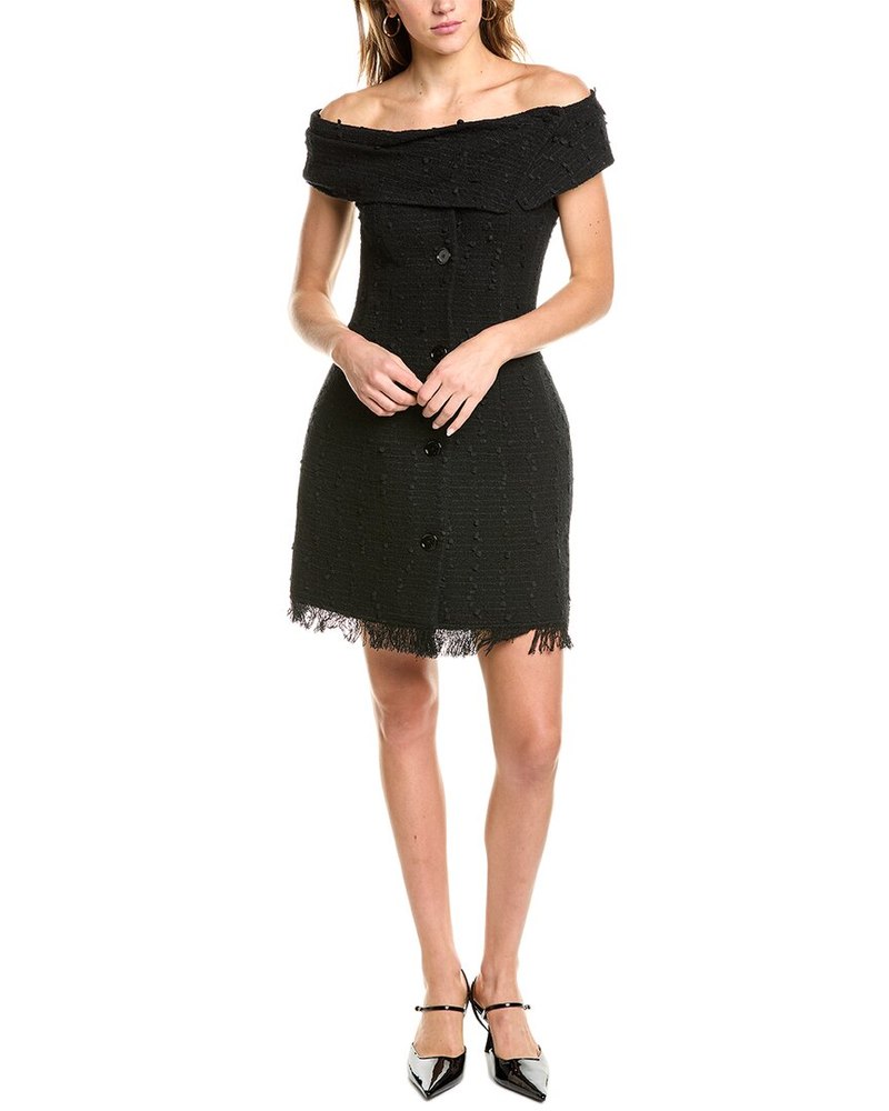 Oscar de la Renta Boucle Tweed Silk-Lined Sheath Dress 7766573350972