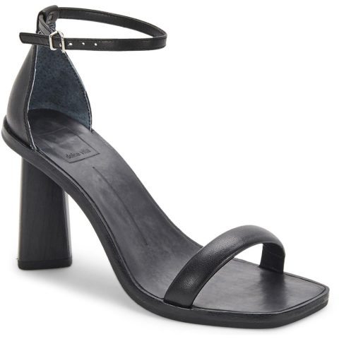 Fayla Leather Ankle Strap Block Heel Sandal