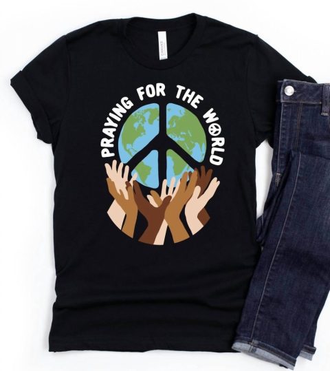 Praying For The World Tee In Black 7766598451260