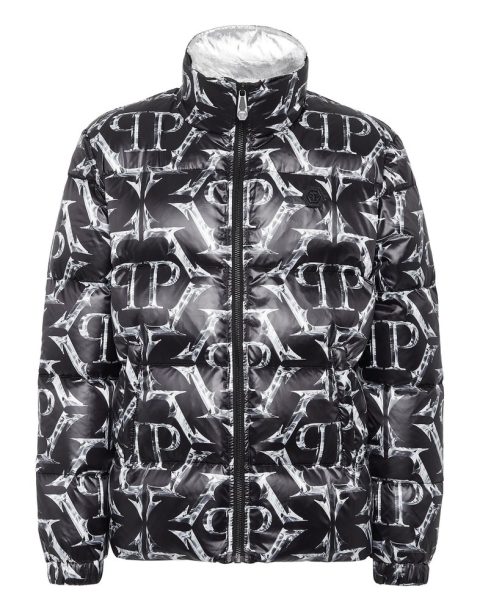 Nylon Puffer Jacket Chrome 7676707995708
