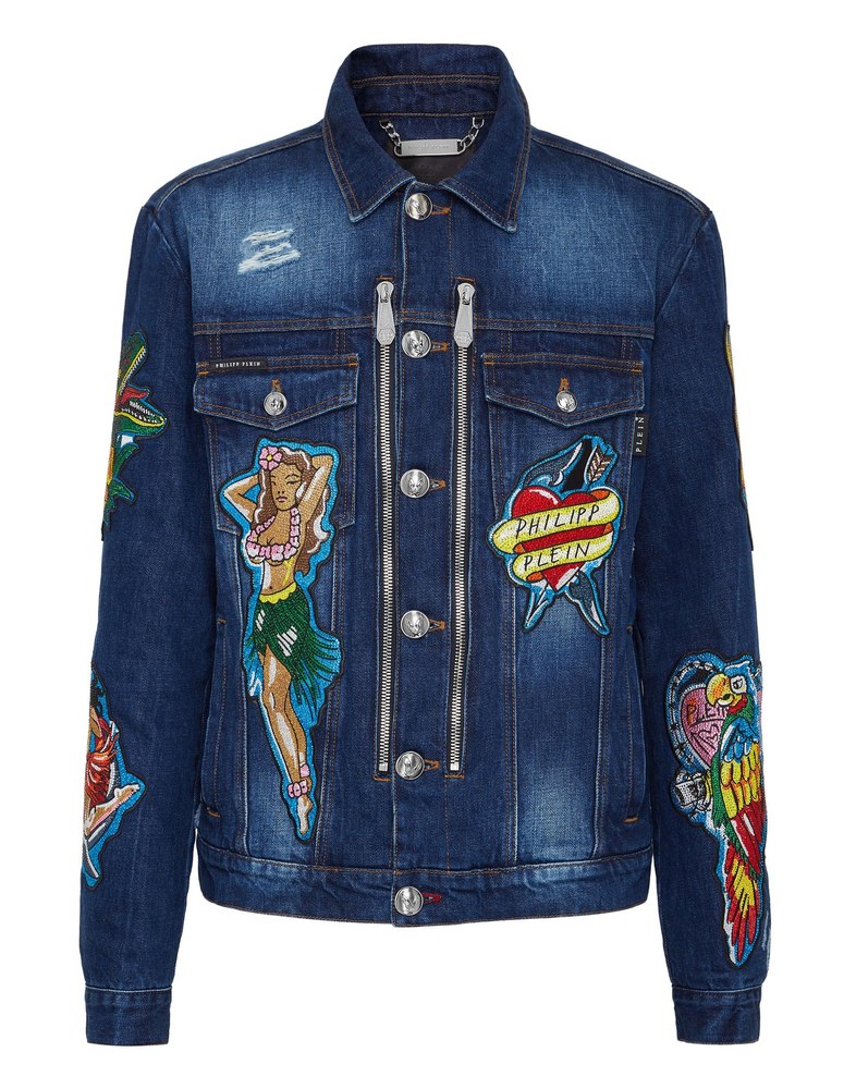 Denim Zip Jacket Hawaii 7676708487228