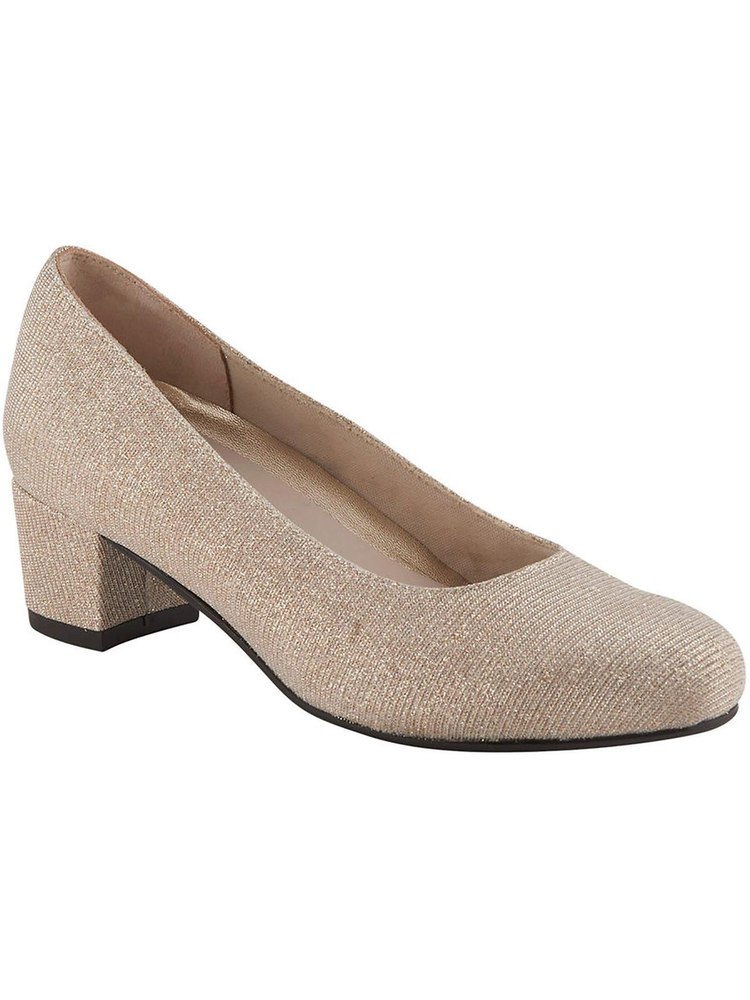 Womens Slip On Round Toe Kitten Heels 7766596911164