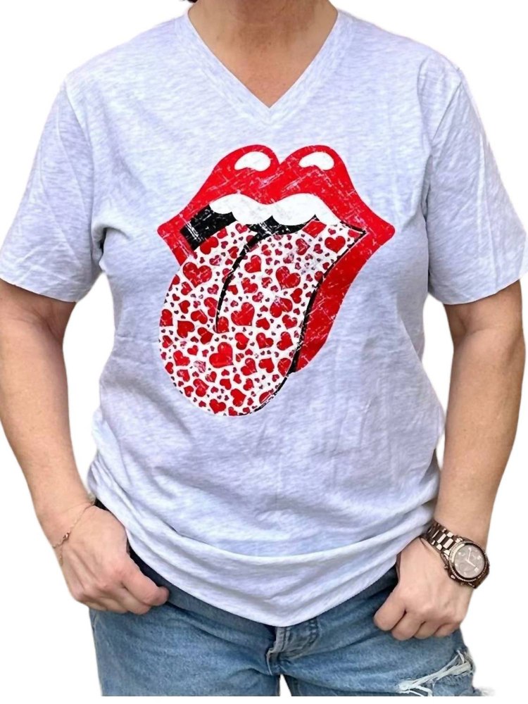 Lover Lips Tee In White 7766595469372