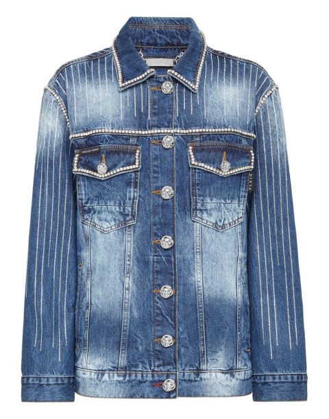 Denim Jacket Crystal Fringe 7676712583228