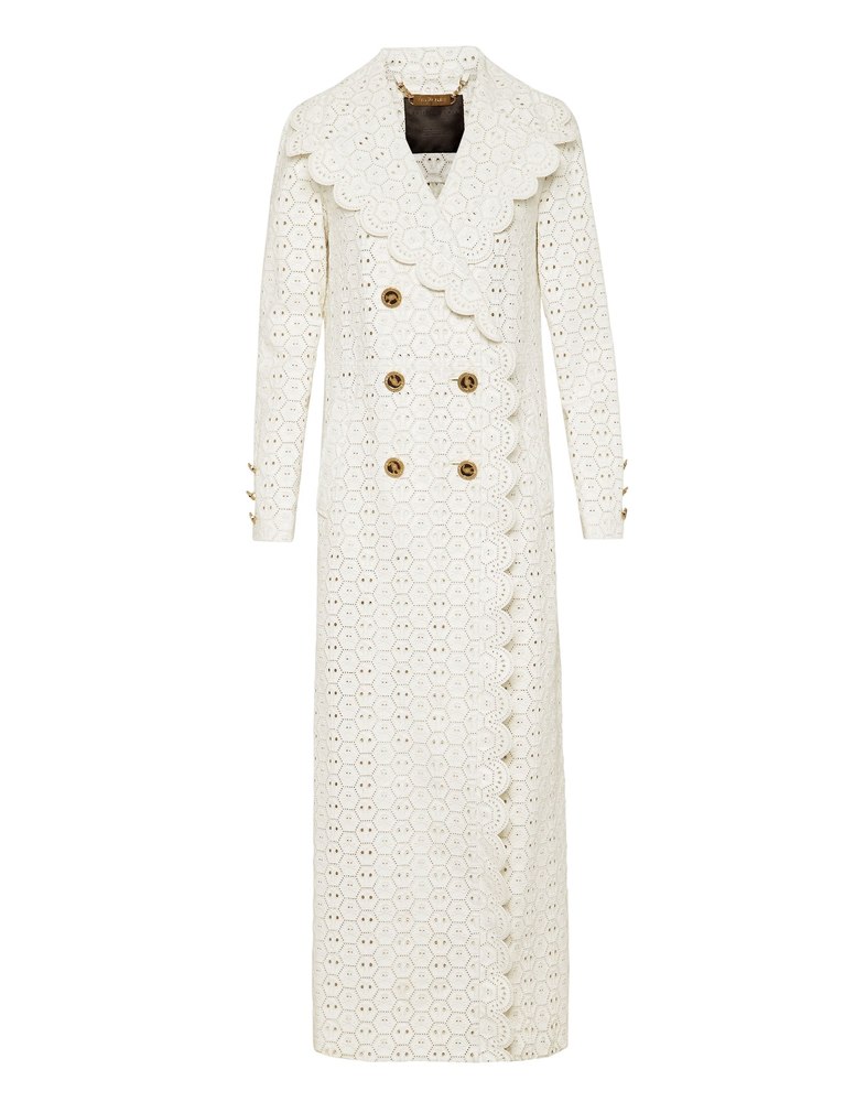 Long Sangallo Leather Trench Coat 7676717465660
