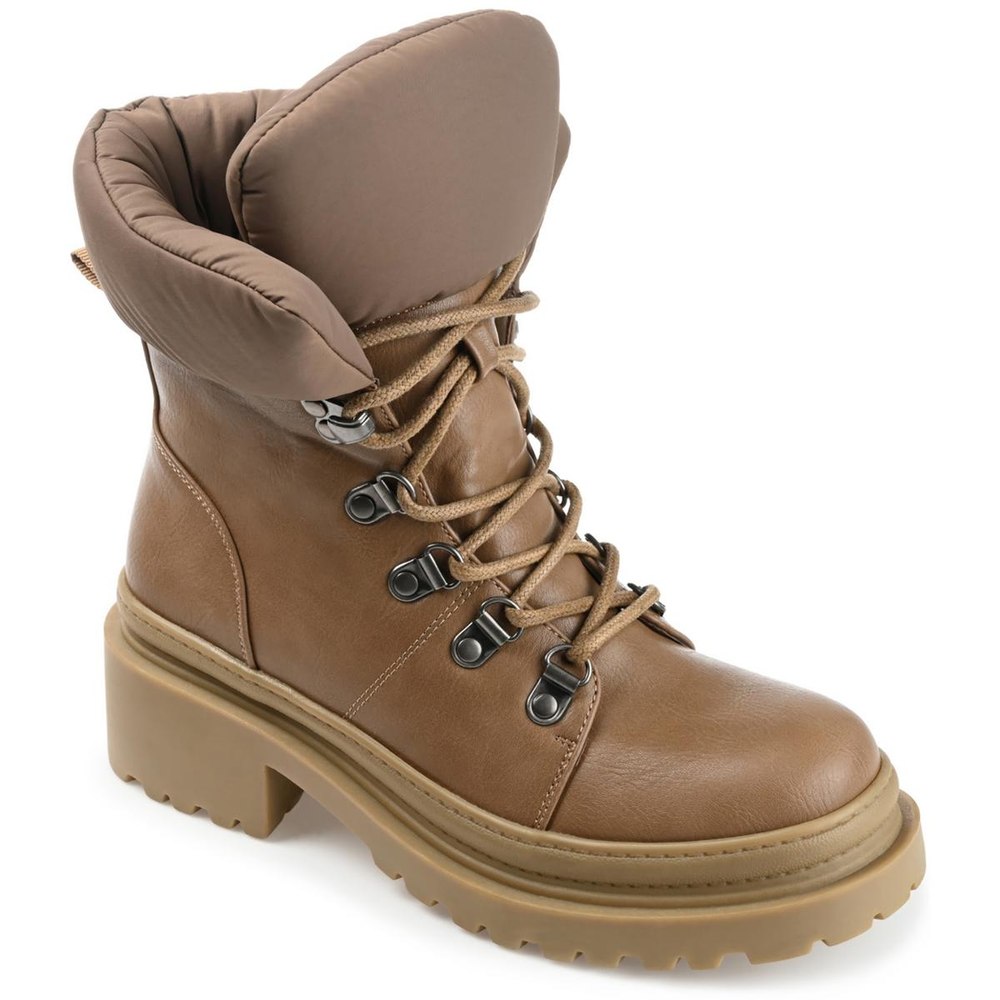 Faux Leather Lug Sole Combat & Lace-Up Boots