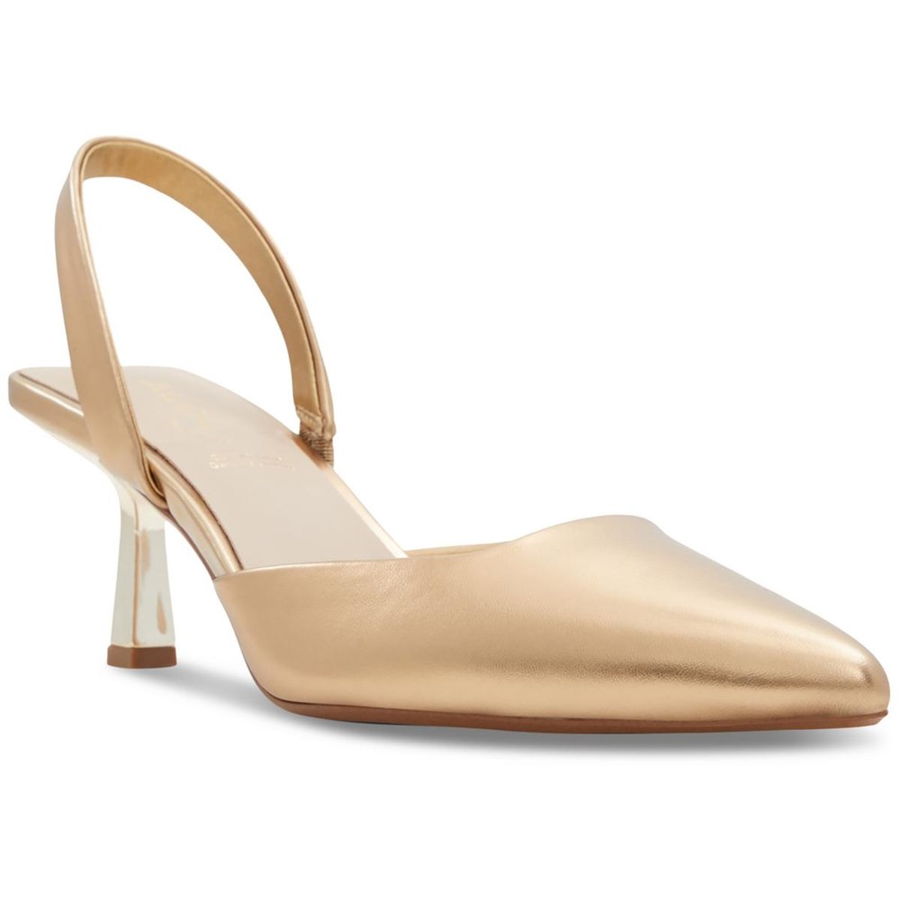 BASANTI Metallic Pumps Slingback Heels