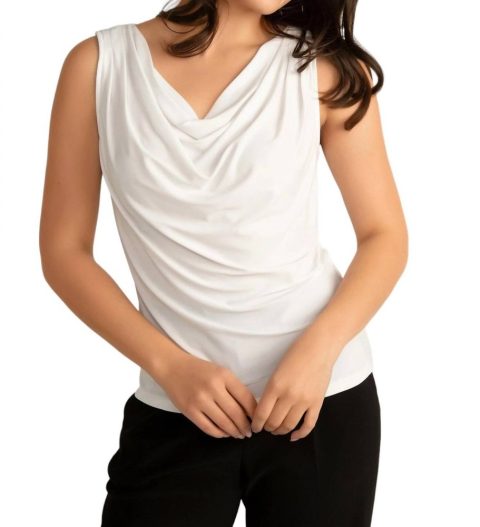Cowl Neck Top In White 7676729589820