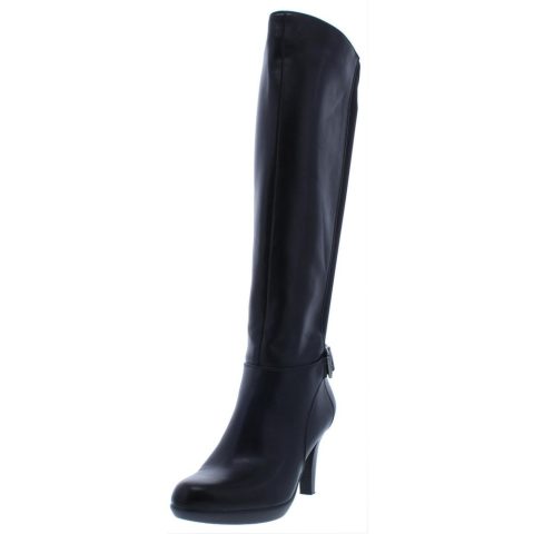 Vennuss Mixed Media Over-The-Knee Dress Boots