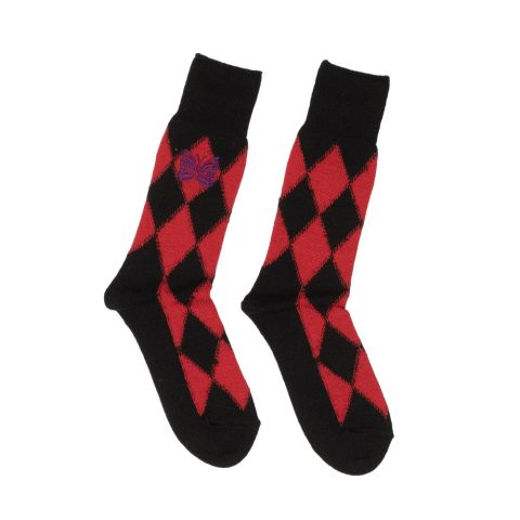 Needles Argyle Socks – Black/Red