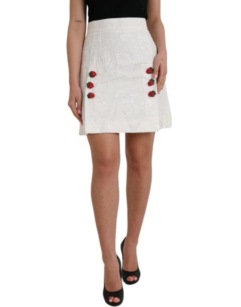 Dolce & Gabbana Floral Brocade Embellished Mini Women’s Skirt 7676716908604