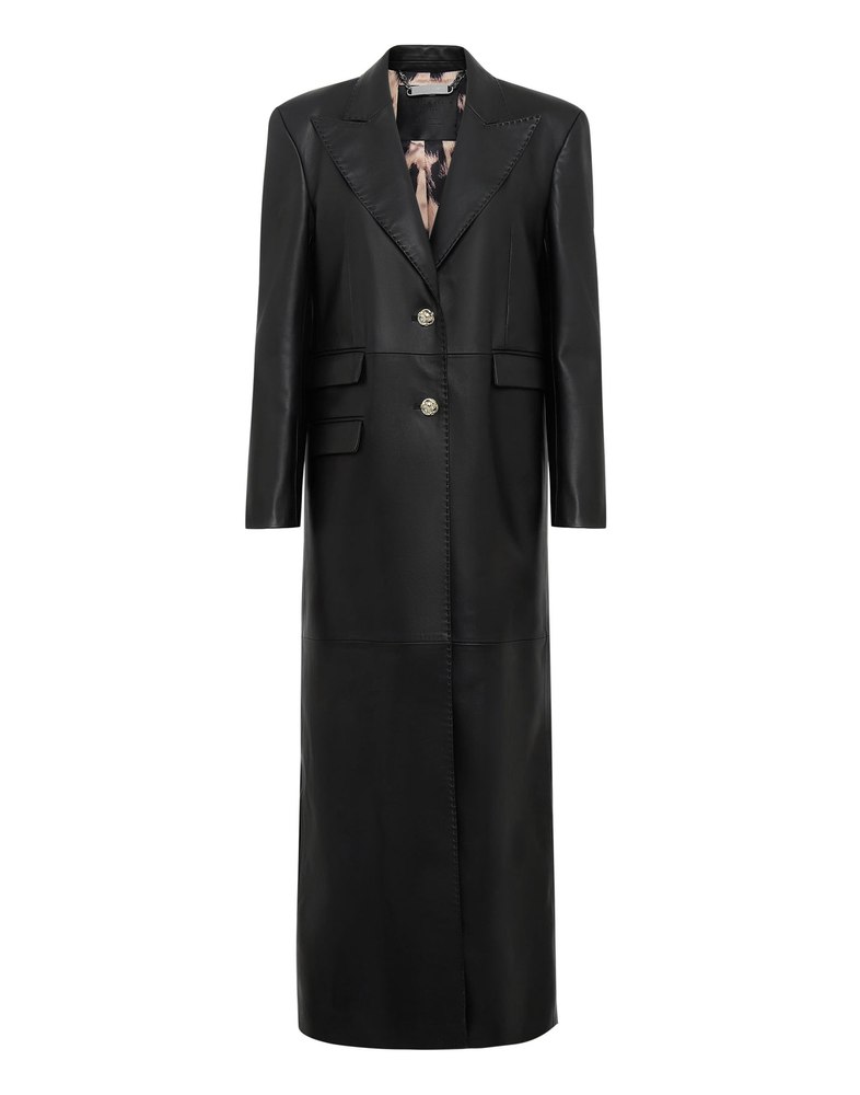 Leather Extra Long Coat 7676716941372