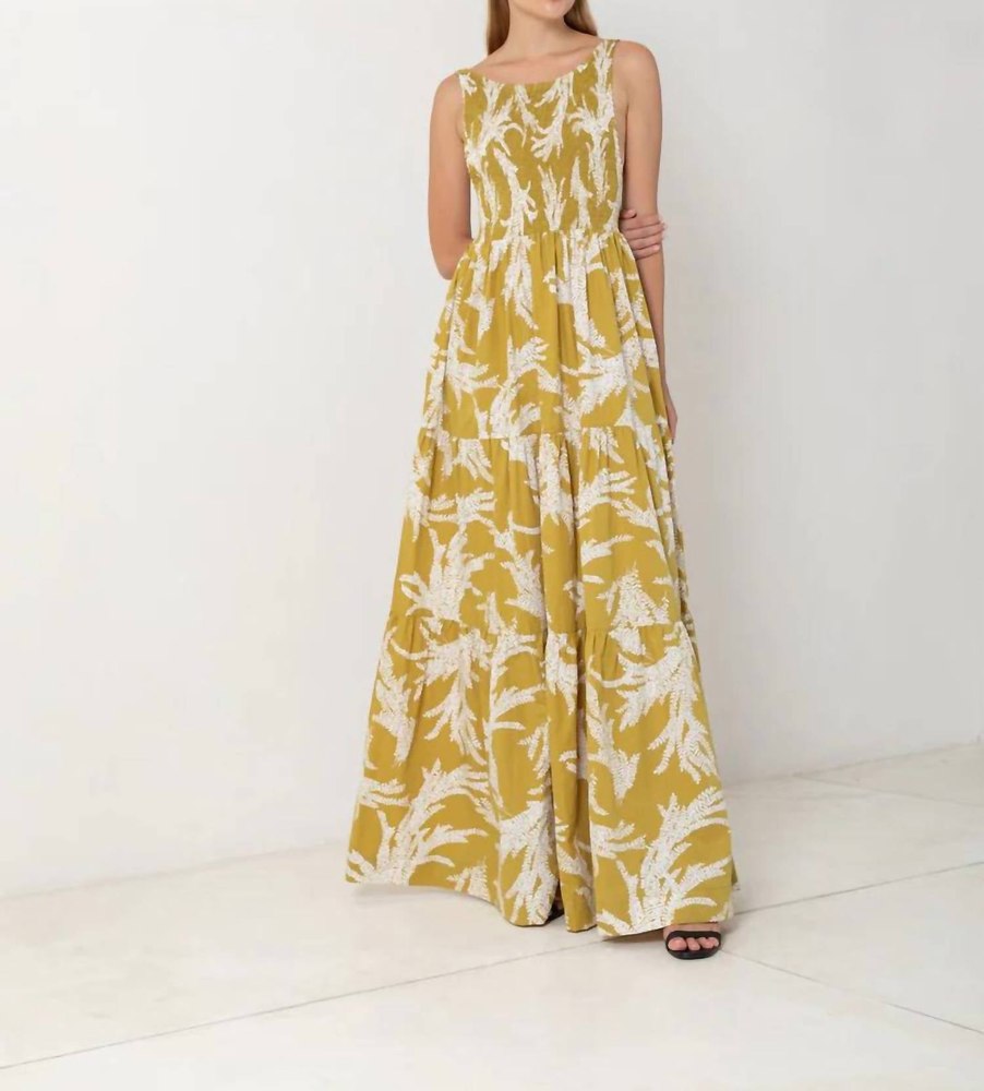 Low Back Shirred Maxi Dress In A Memoir