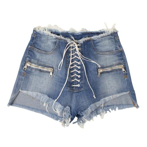 Unravel Project Denim Lace-Up Shorts – Denim