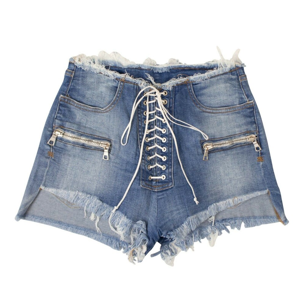 Unravel Project Denim Lace-Up Shorts – Denim