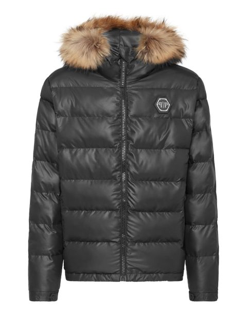 Nylon Padded Jacket With Fur 7676750004284