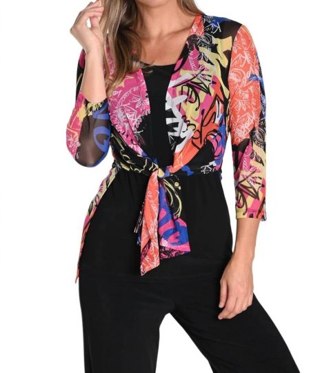 Knit Duster Cardigan In Black/multi 7676752691260