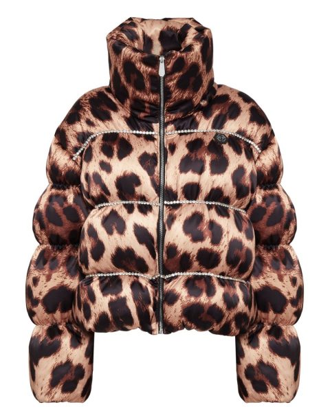 Nylon Oversized Down Jacket Leopard 7676753412156