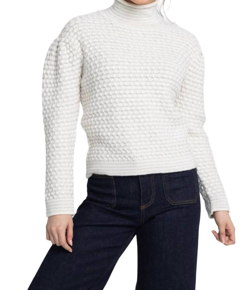 Lurex Funnel Sweater In Ivory 7766638723132