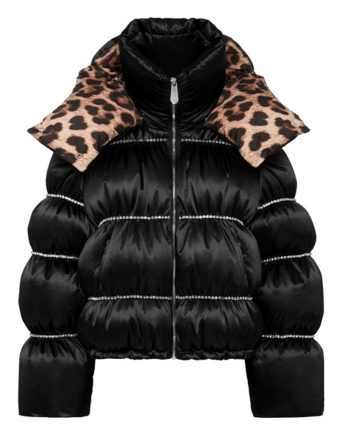 Down Puffer Jacket Flame with Crystals 7676757377084