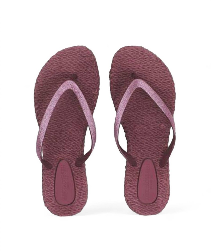 Women’s Cheerful Glitter Flip Flops In Magenta 7676762161212