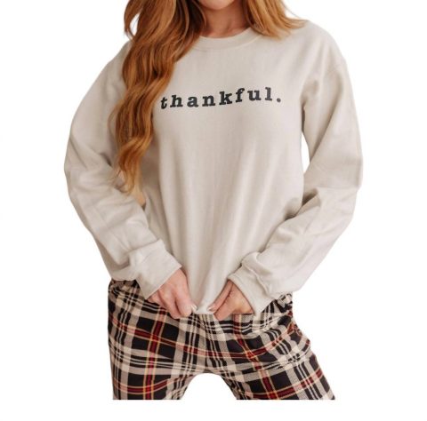 Thankful Pullover Sweater In White 7766639738940