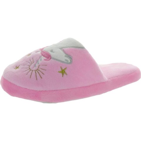 Girl’s Plush Printed Slide Slippers with Matching Box