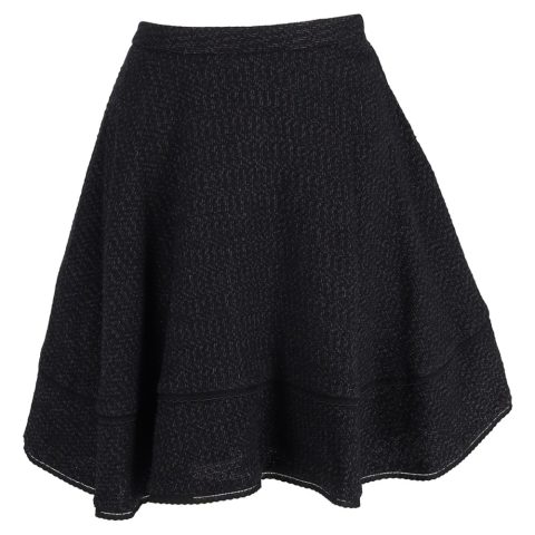 Red Valentino Tweed A-Line Skirt in Black Wool