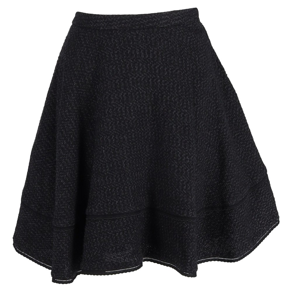 Red Valentino Tweed A-Line Skirt in Black Wool