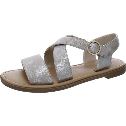 Evan Metallic Open Toe Slingback Sandals