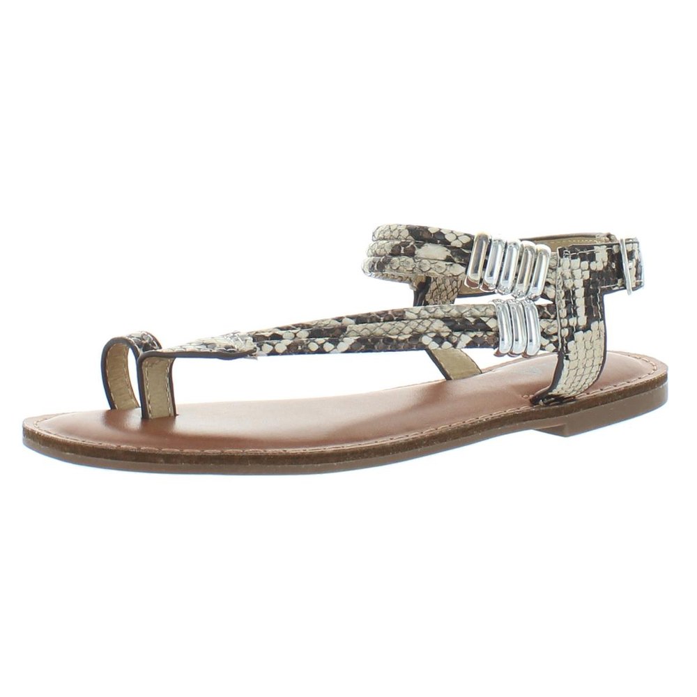 Julianne Faux Leather Snake Print Slingback Sandals