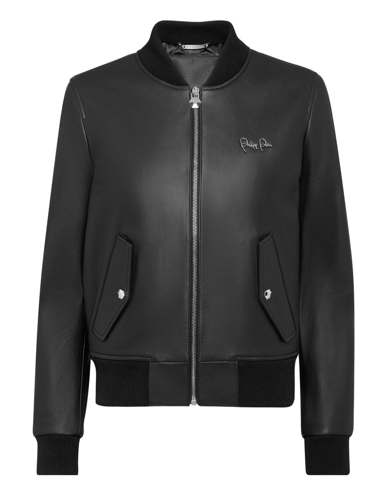 Bomber Leather Jacket 7676775858236