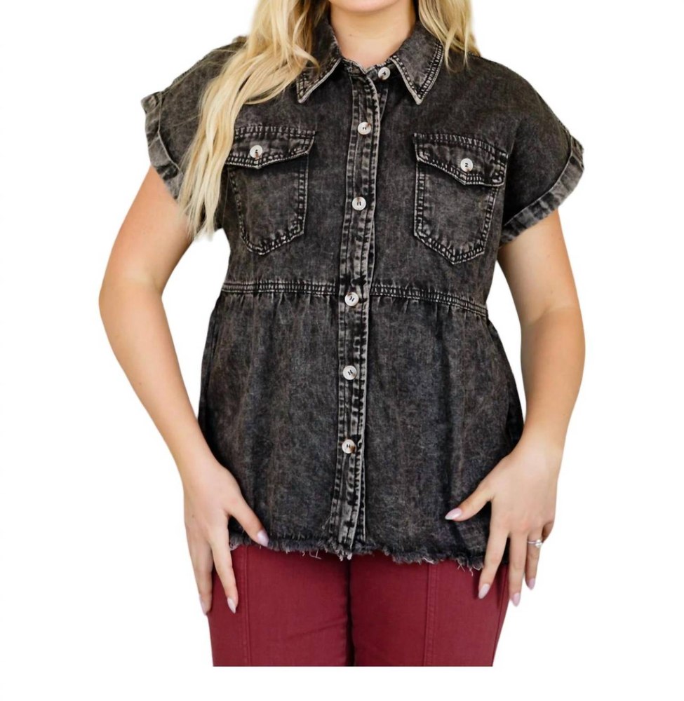 Cool And Carefree Denim Shirt In Black 7766633775164