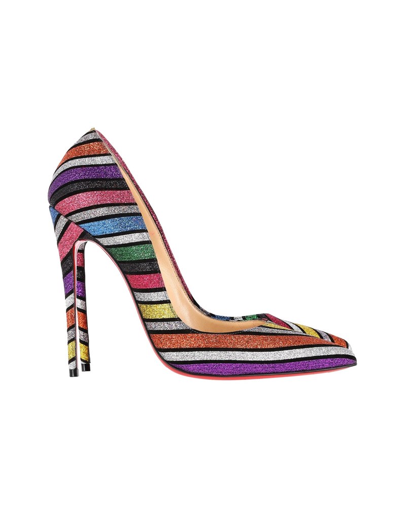 Christian Louboutin So Kate 120 Striped Pumps in Multicolor Glitter