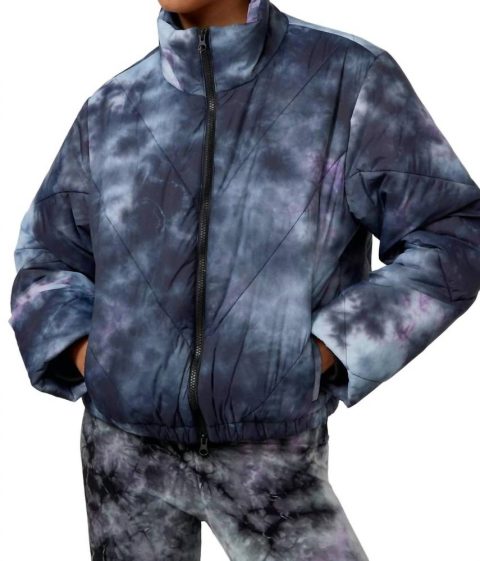 Easton Puffer Jacket In Tie Dye