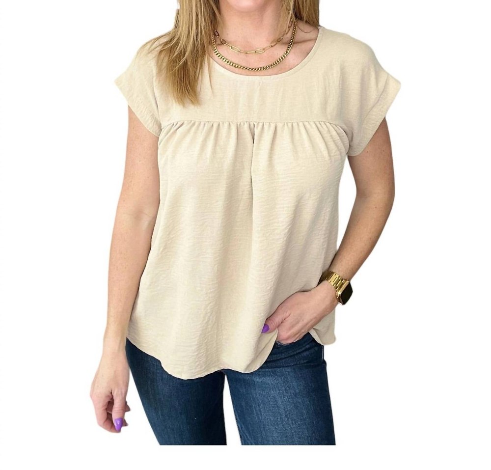 Airflow Babydoll Top In Taupe 7766657237052