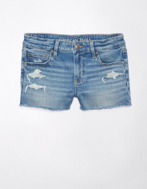 AE Next Level Low-Rise Ripped Denim Short Short 7678397907004