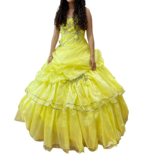 Off Shoulder Quinceañera Dress In Canary 7766661136444