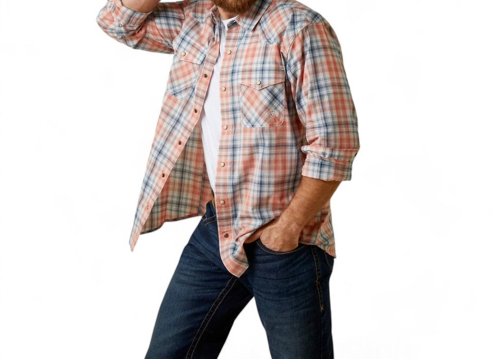 Men’s Handioch Retro Long Sleeve Shirt In Faded Brick 7766668279868