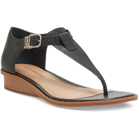 Annamae Leather Wedge Thong Sandals