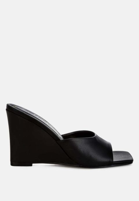Norta Faux Leather Wedge Sandals 7766671228988