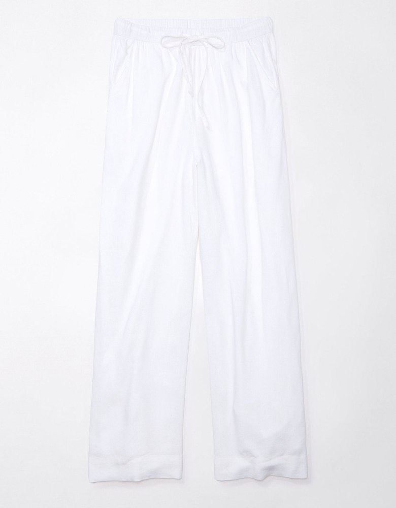 AE Linen-Blend Pull-On Wide-Leg Pant 7678398627900
