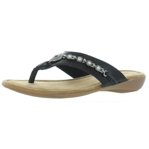 Sable Jeweled Thong Sandals