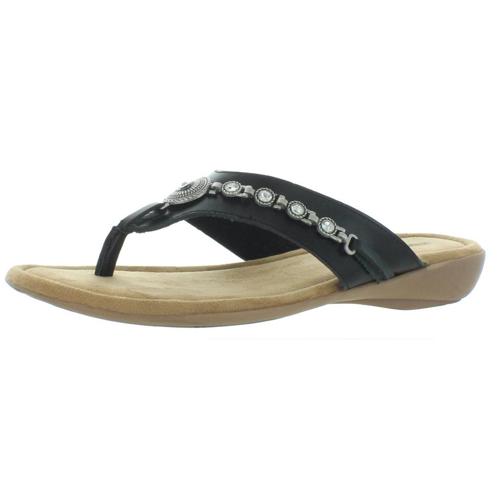Sable Jeweled Thong Sandals