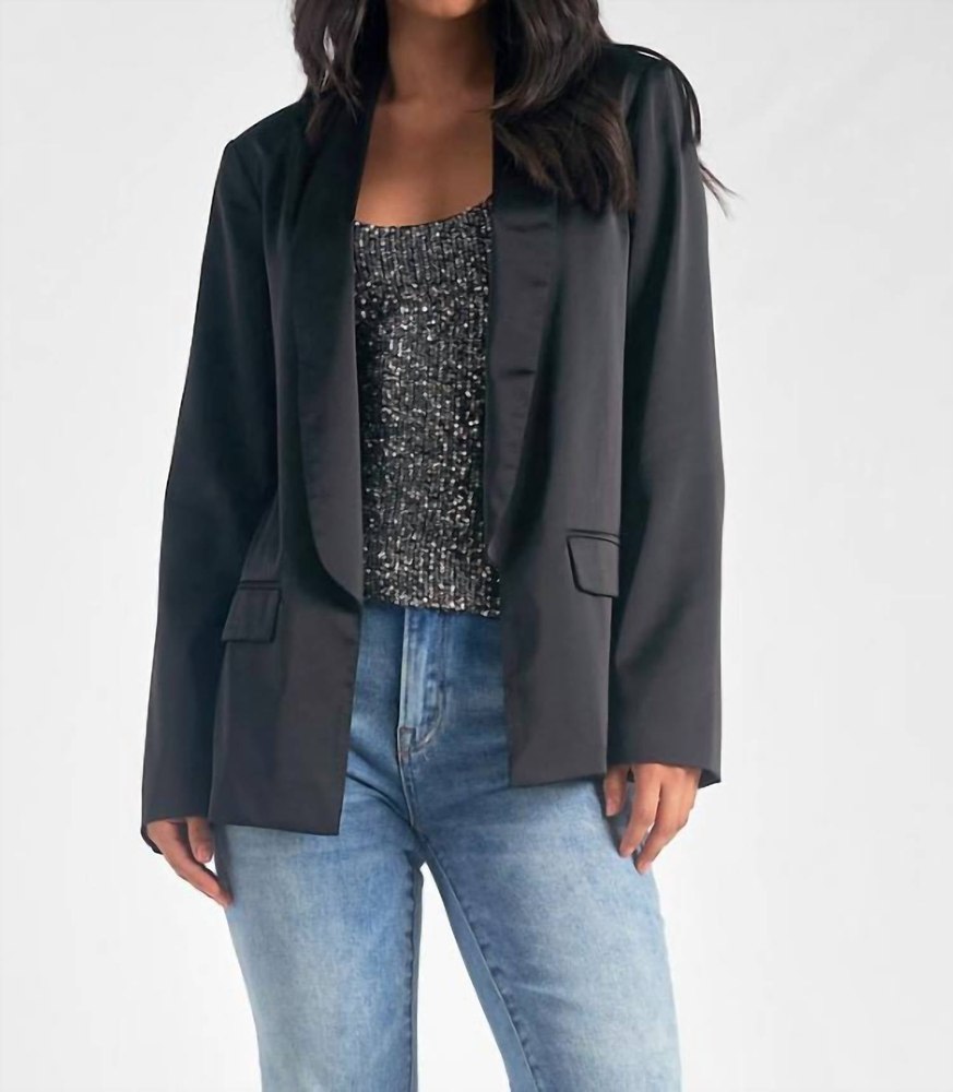 Satin Blazer In Black 7331569107004