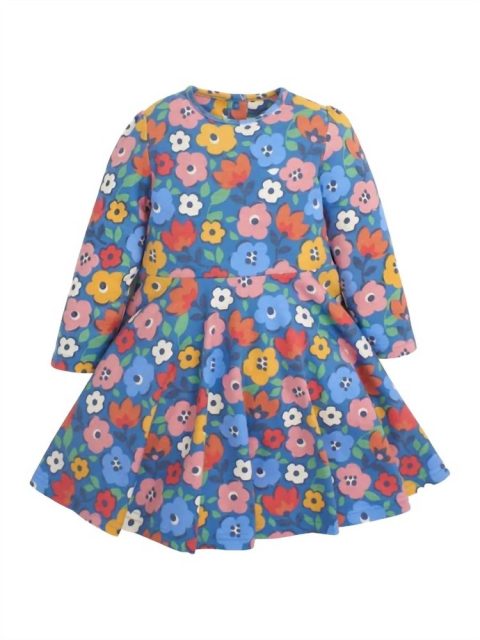Girl’s Best Friends Floral Print Dress In Denim Blue 7766676340796