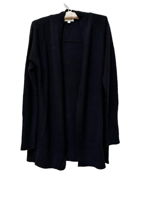 Women’s Rib Detail Cardigan In Black 7766677094460