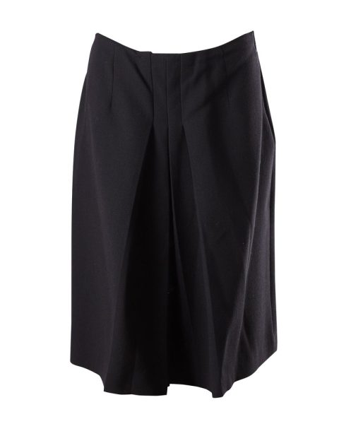 Miu Miu Pleated Skirt in Black Wool 7766686761020